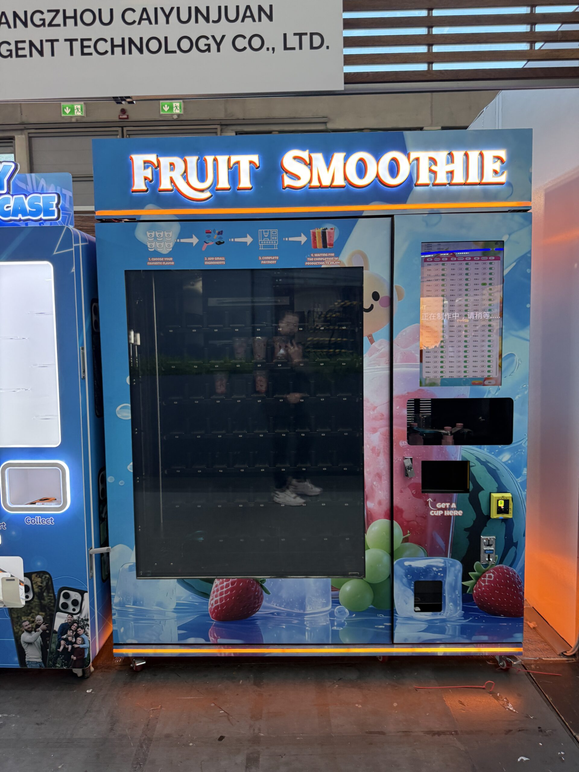 Smoothie vending machine installed in a fitness venue