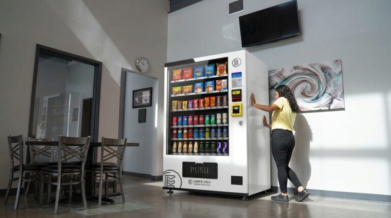 operator working on vmfs usa vending machine