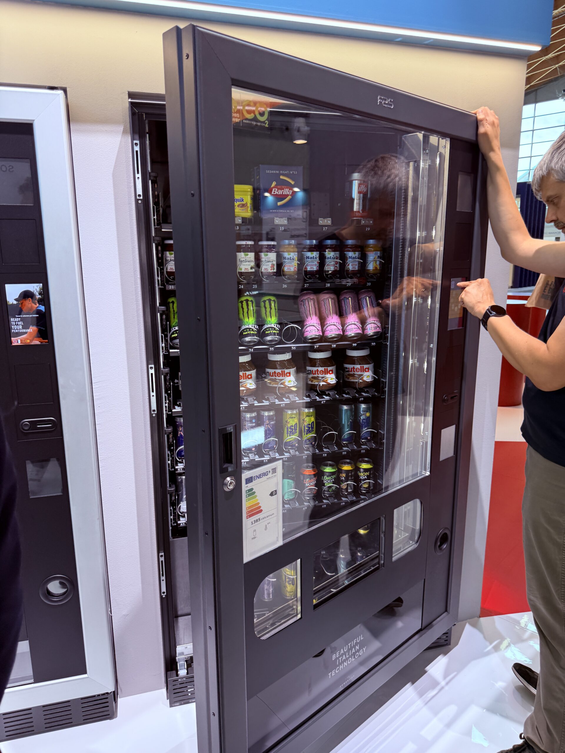 Outdoor vending machine graphics and cabinet finish