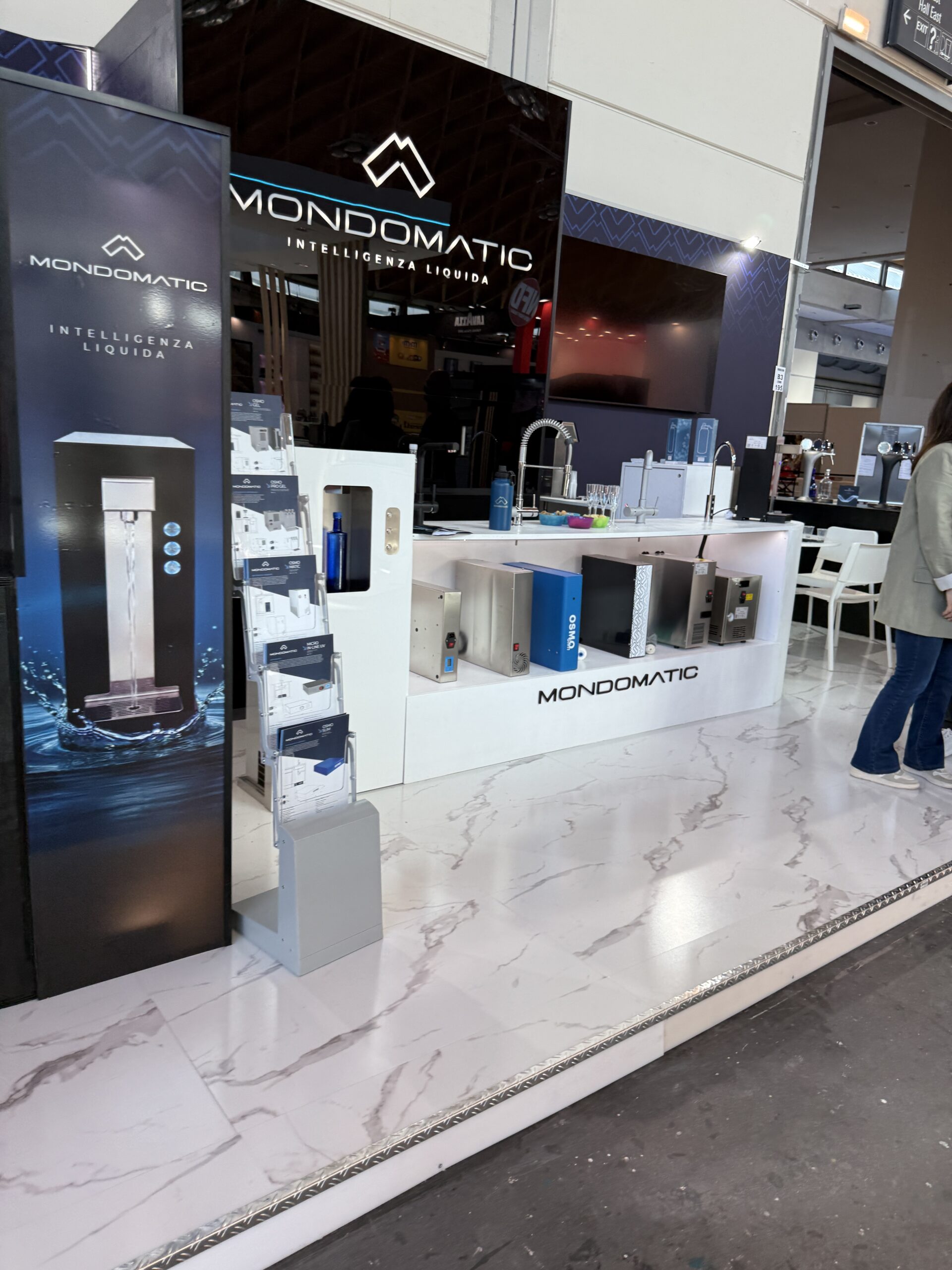 Water refill vending machine installed in a public building