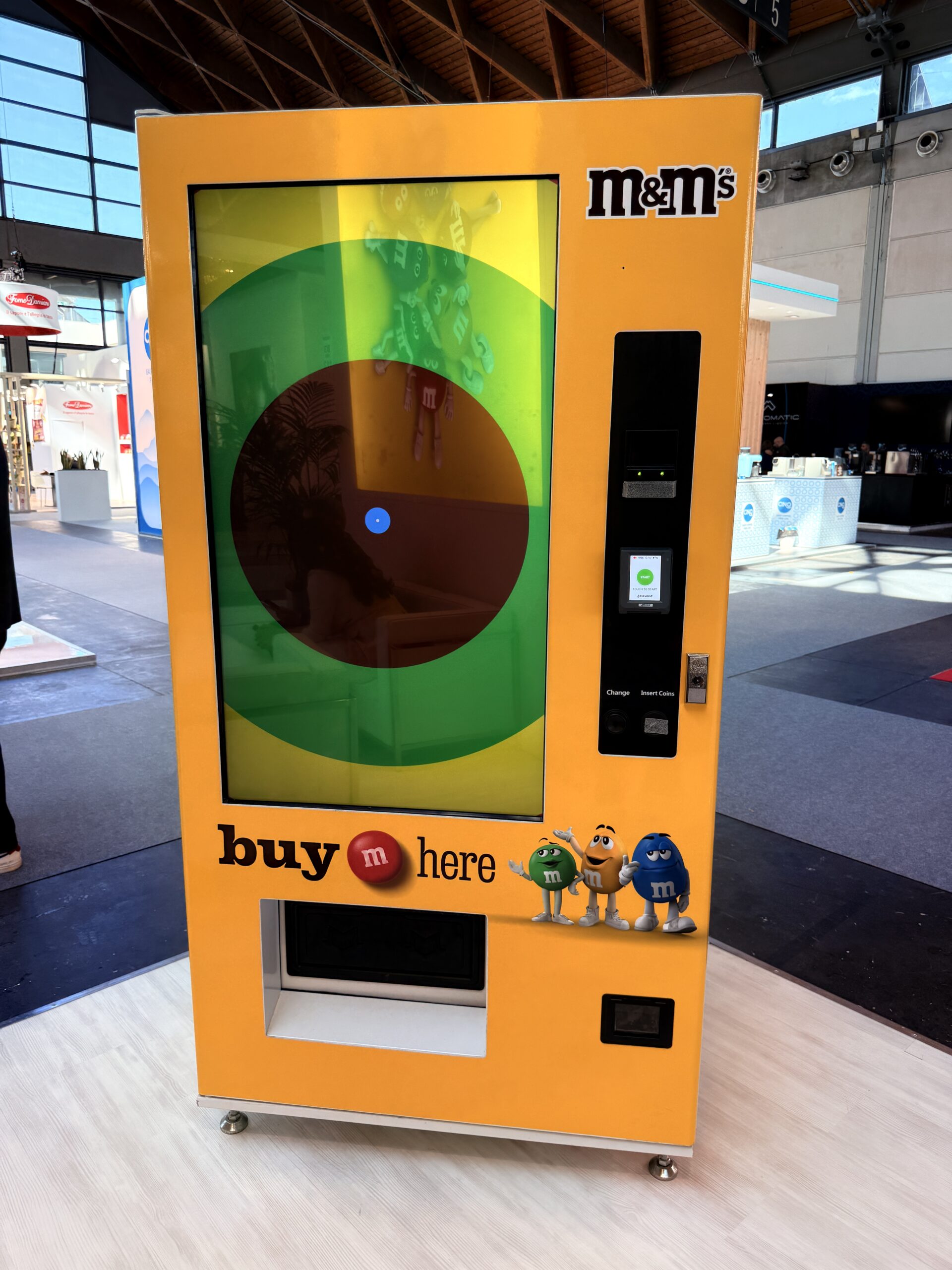 Fully branded custom vending machine with graphics and screen